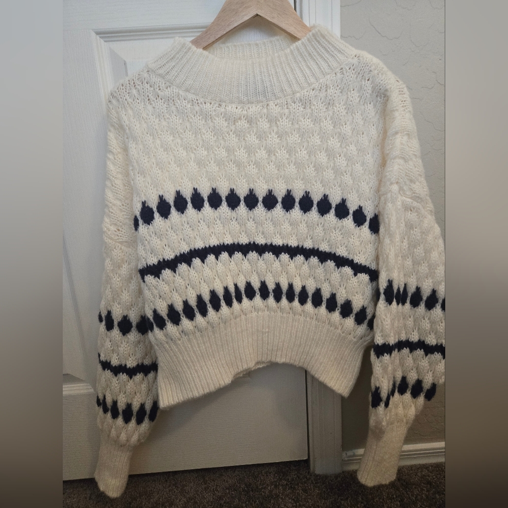 White textured sweater